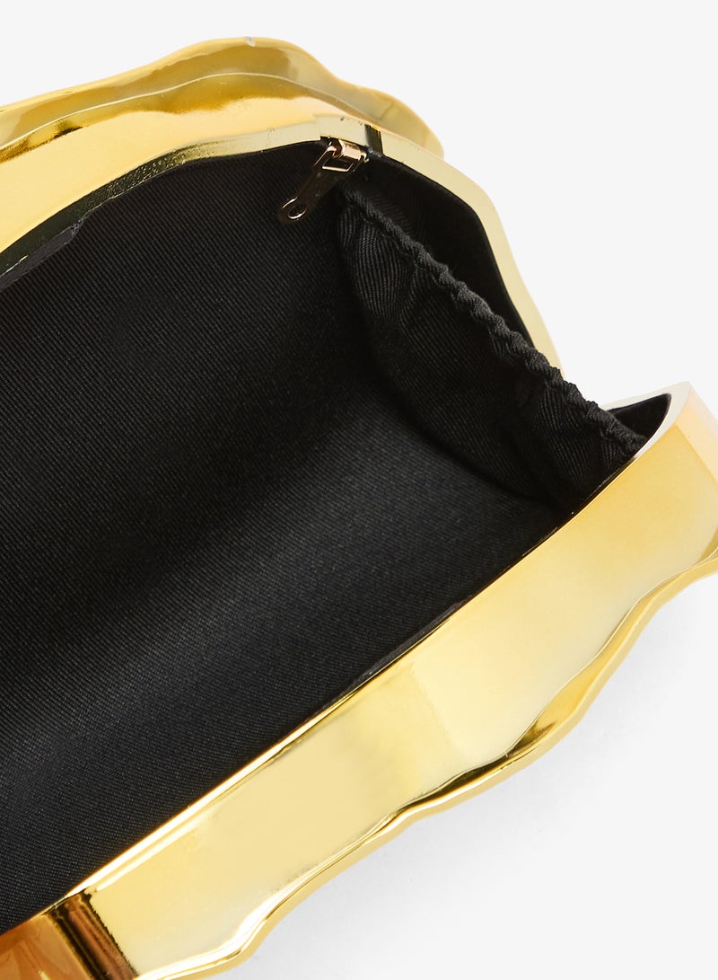 Ella Limited Edition Gold Seashell Shaped Statement Clutch - Image 4